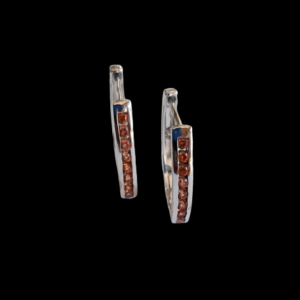 Orange sapphire oval huggie