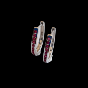 Ruby oval huggie
