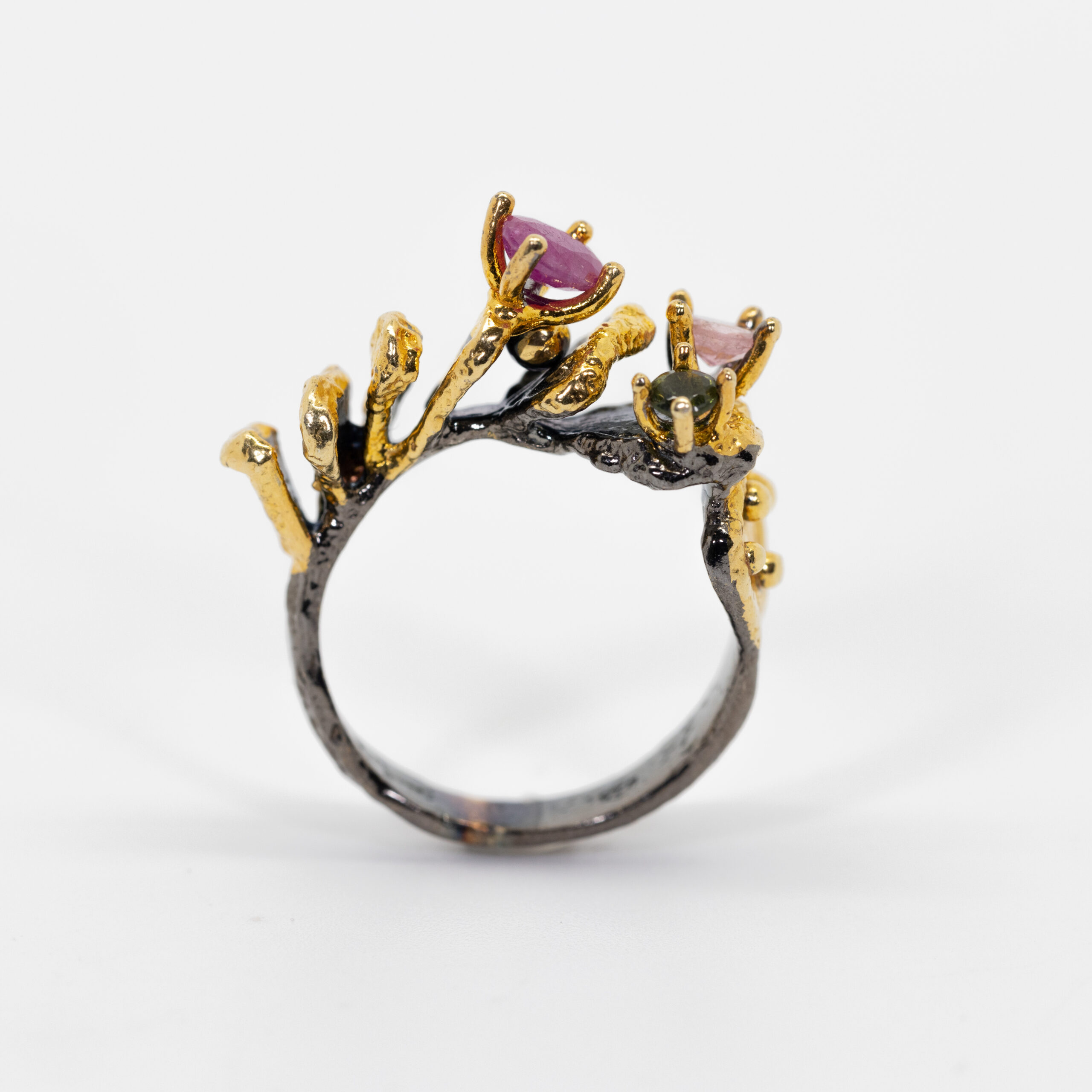 Tourmaline Ring in Mixed Metals - Image 2