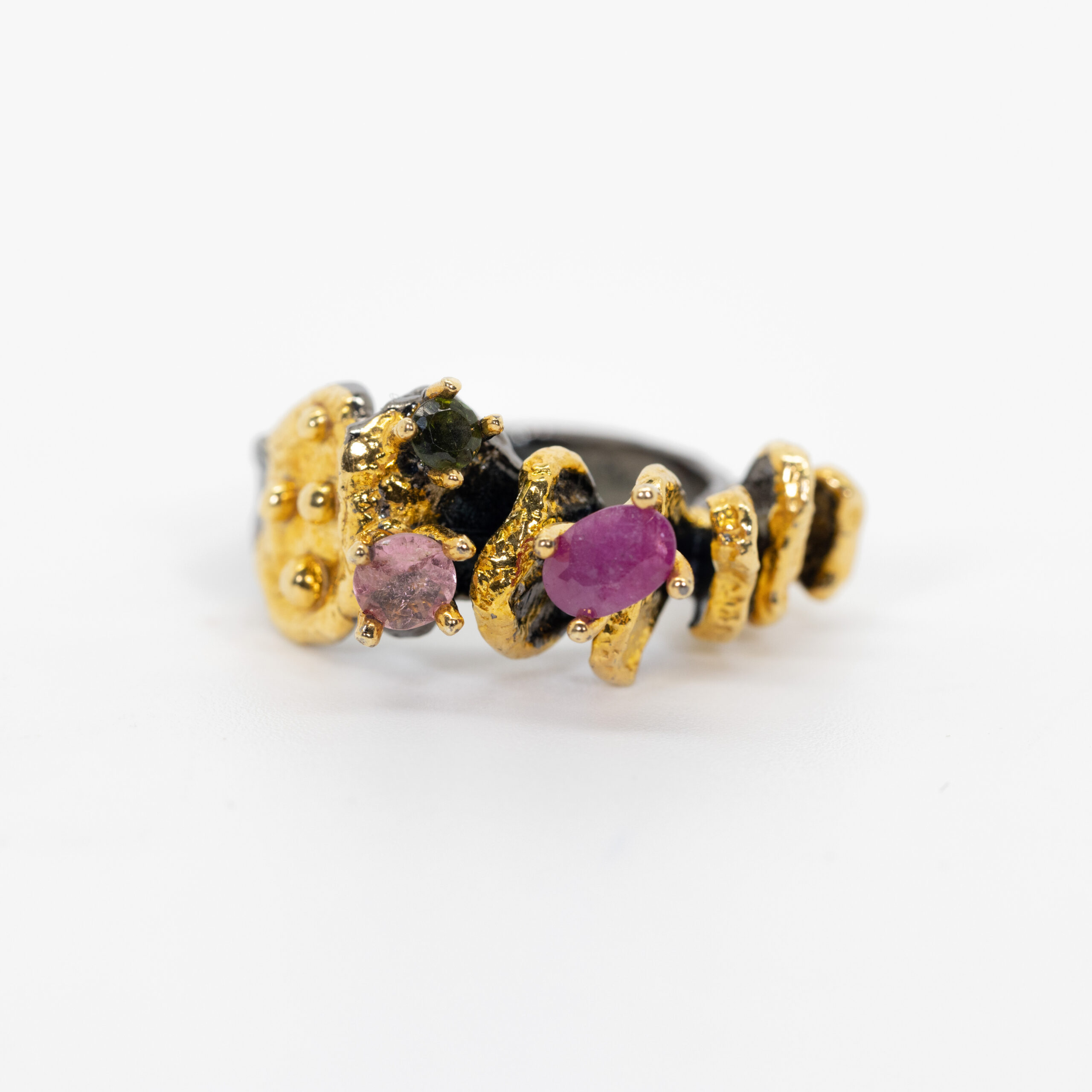 Tourmaline Ring in Mixed Metals