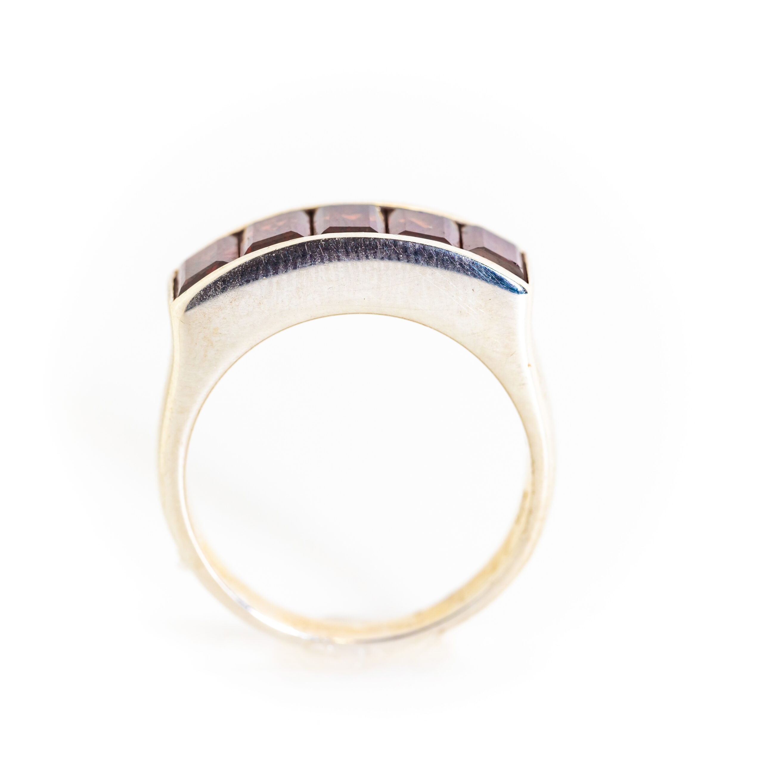 Garnet Channel-Set Emerald Cut Ring - Image 2