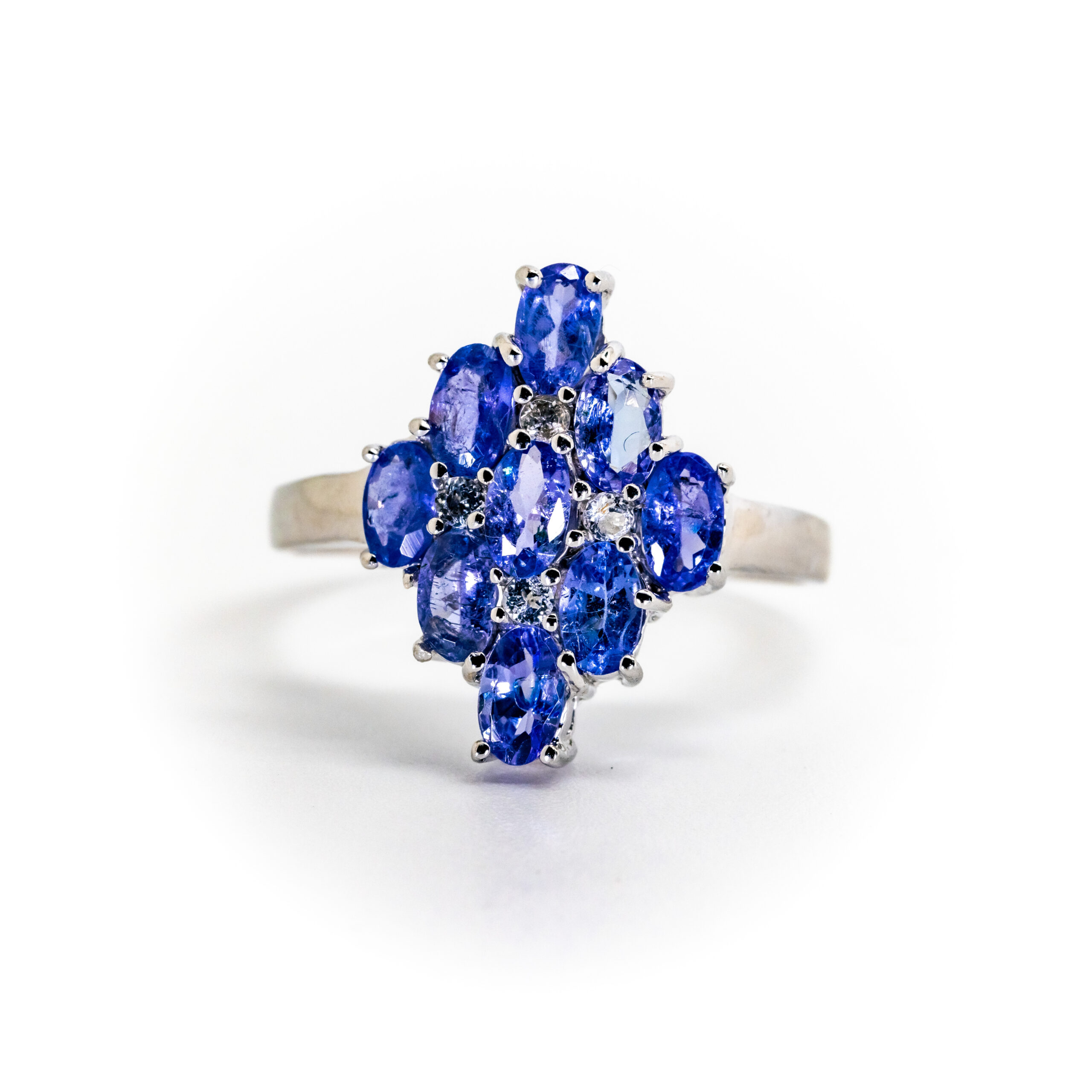 Nine-Stone Tanzanite Cluster Ring