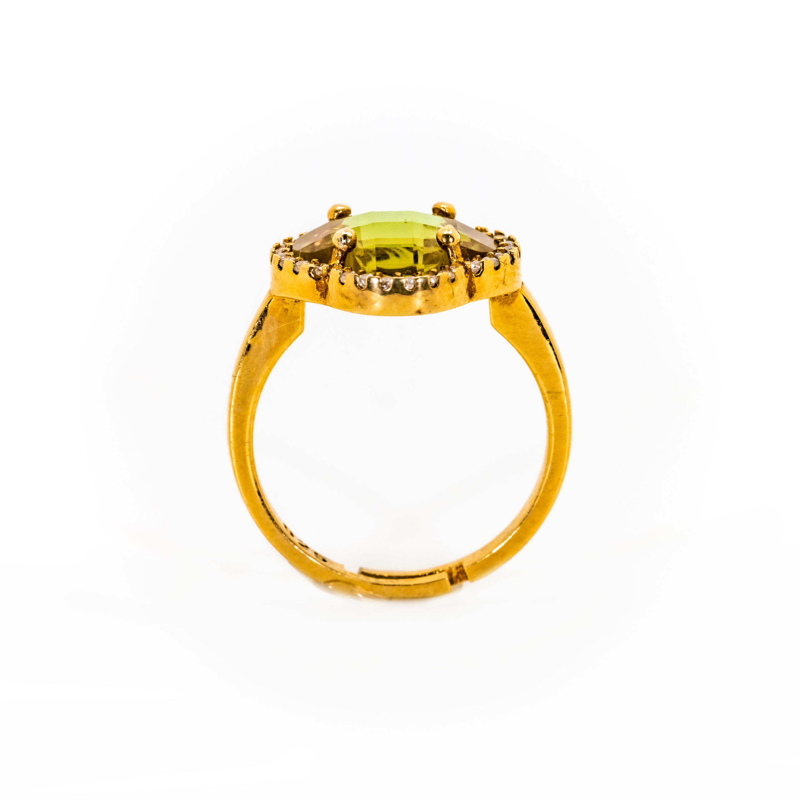 Lab-Grown Zultanite Clover Ring with CZ Halo - Image 2