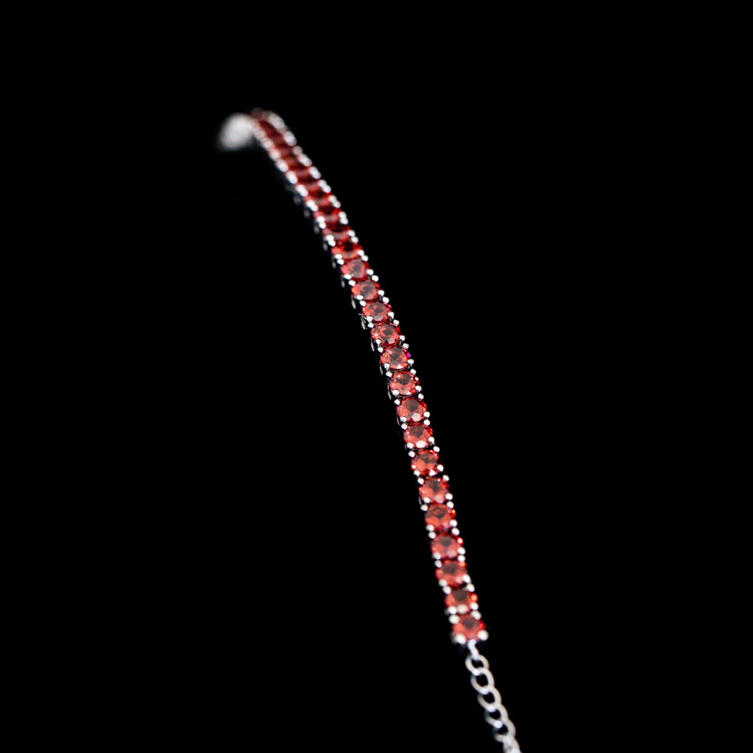 Garnet Radiant-Cut Tennis Bracelet