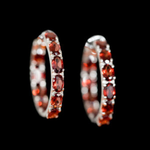 Large Garnet Gemstone Huggies