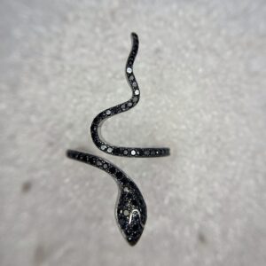Black Spinel Snake Ring