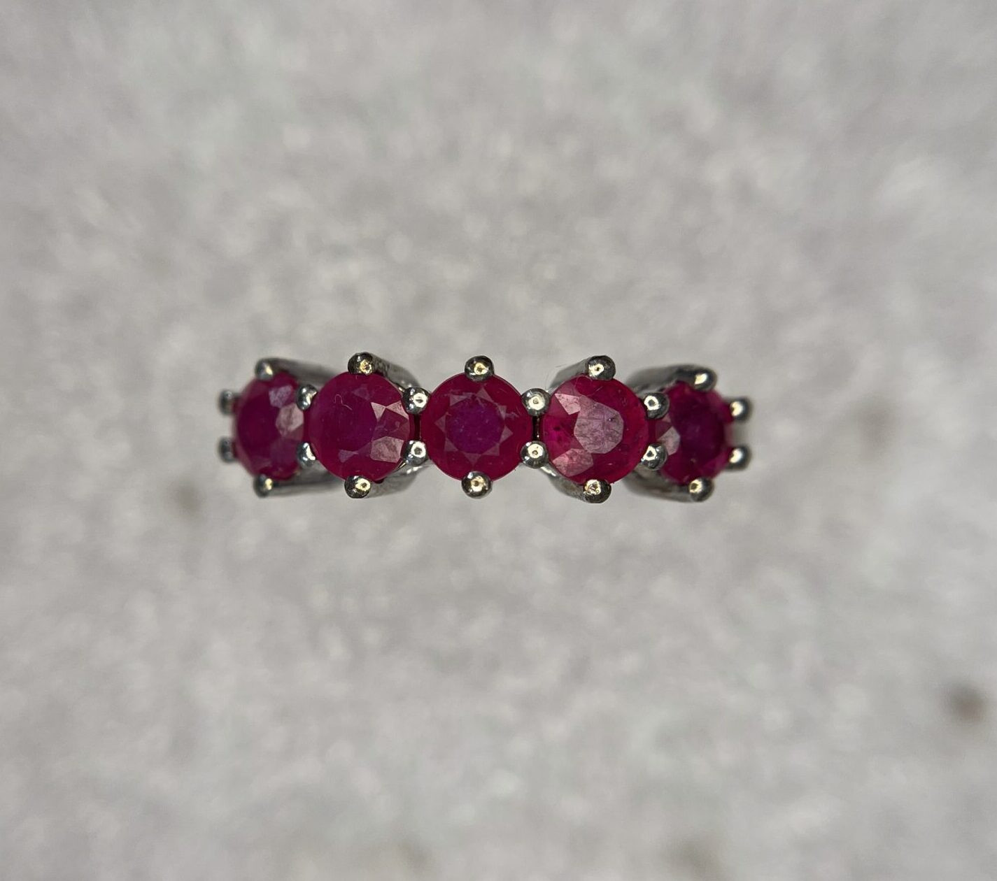 Ruby Five-Stone Half Eternity Ring