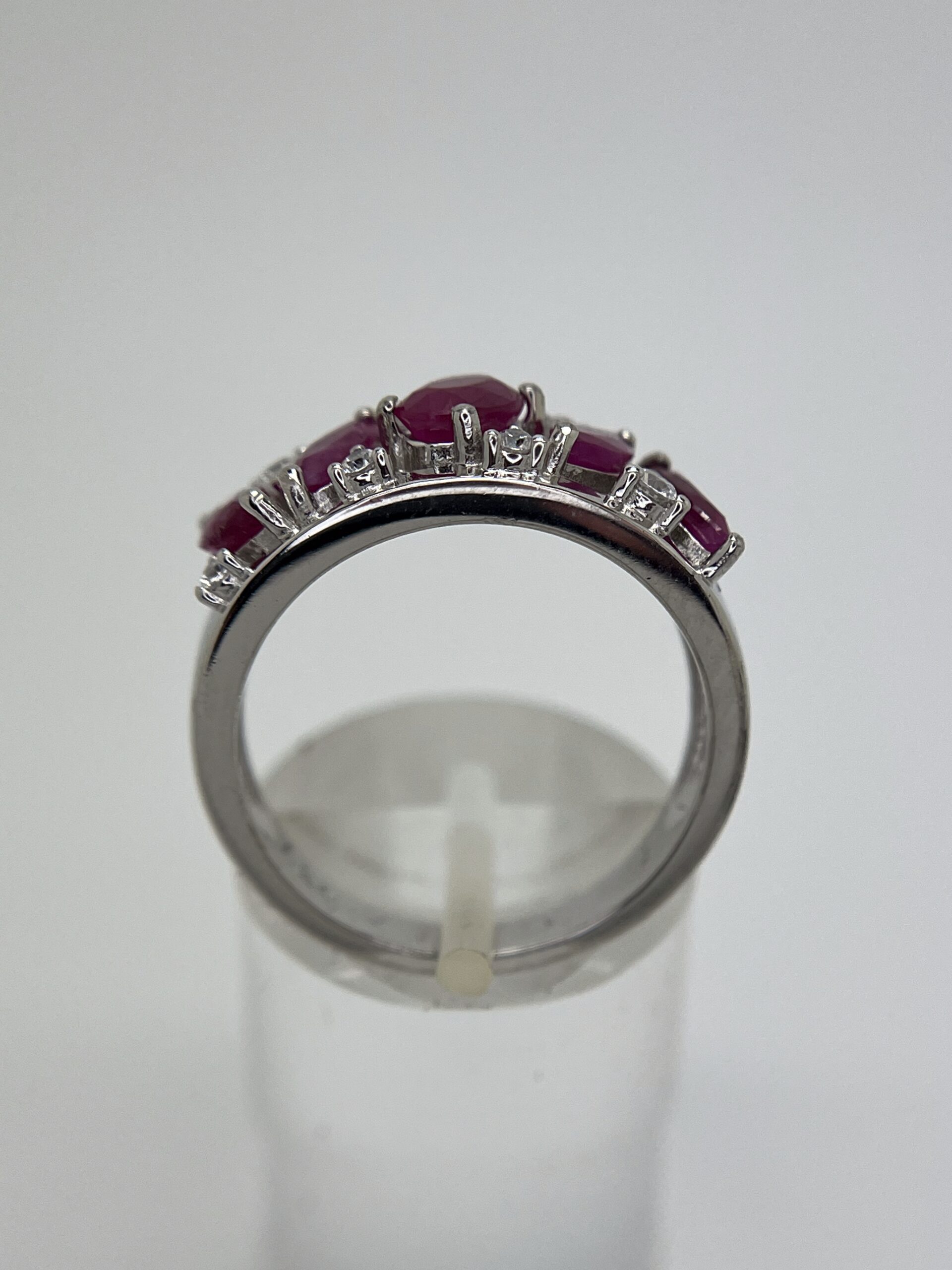 Oval and Marquis Ruby Curved Earrings with Omega Closure - Image 3