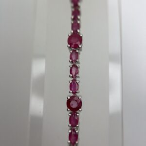 Ruby Ovals and Brilliant-Cut Tennis Bracelet