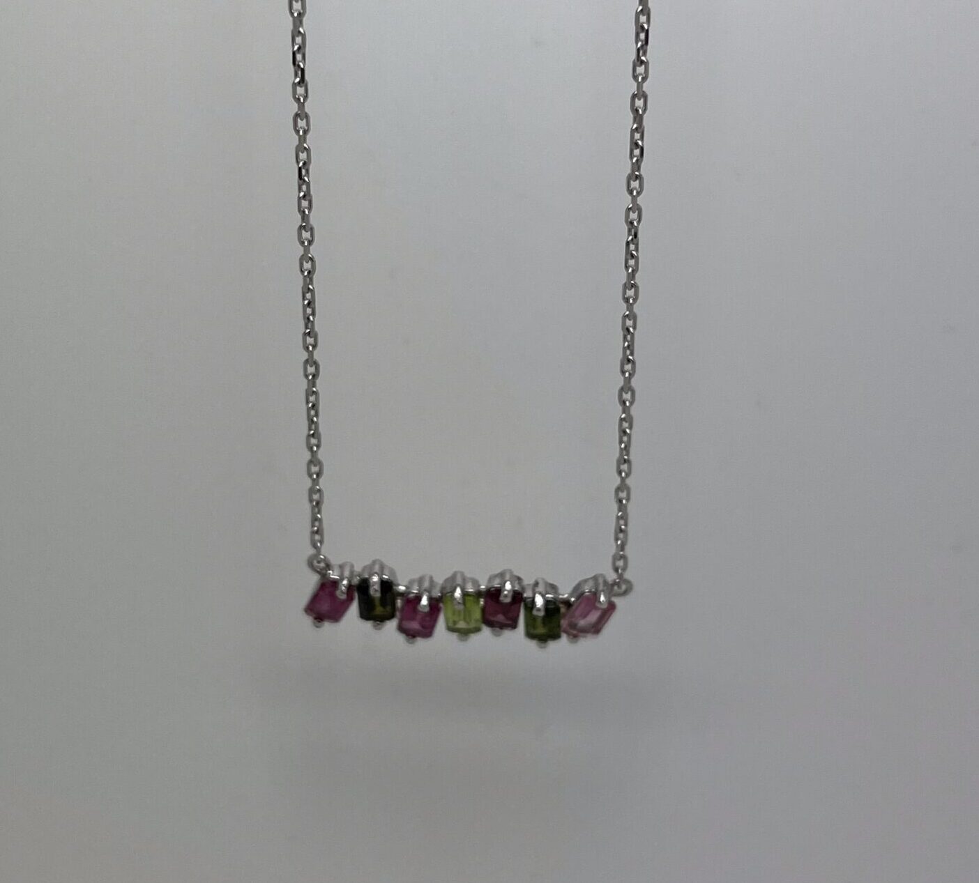 Mixed Fancy Tourmaline Emerald-Cut Necklace