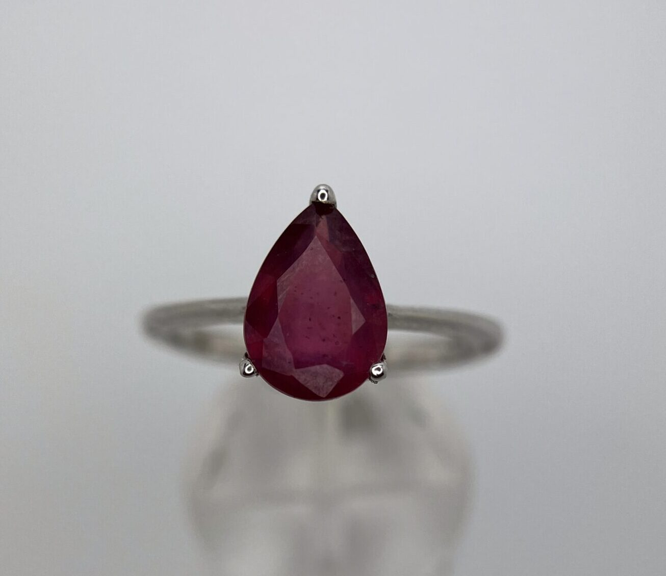 Ruby Pear-Cut Solitaire Ring