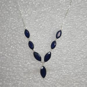 Sapphire V-Shape Marquis Cut Necklace
