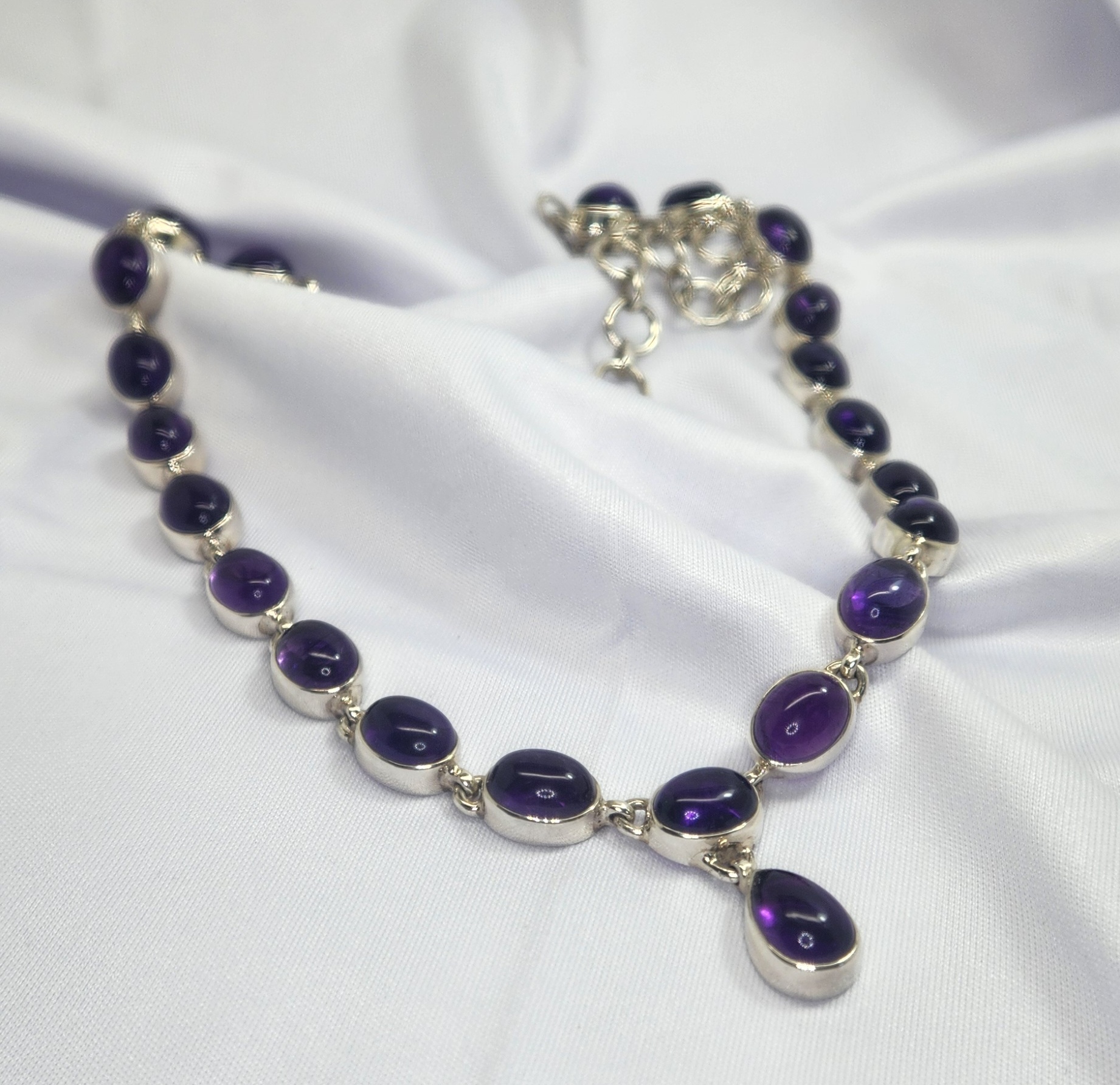 Oval and Pear Cut Amethyst Necklace - Image 2