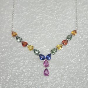 Y-Shaped Multi-Coloured Fancy Sapphire Necklace
