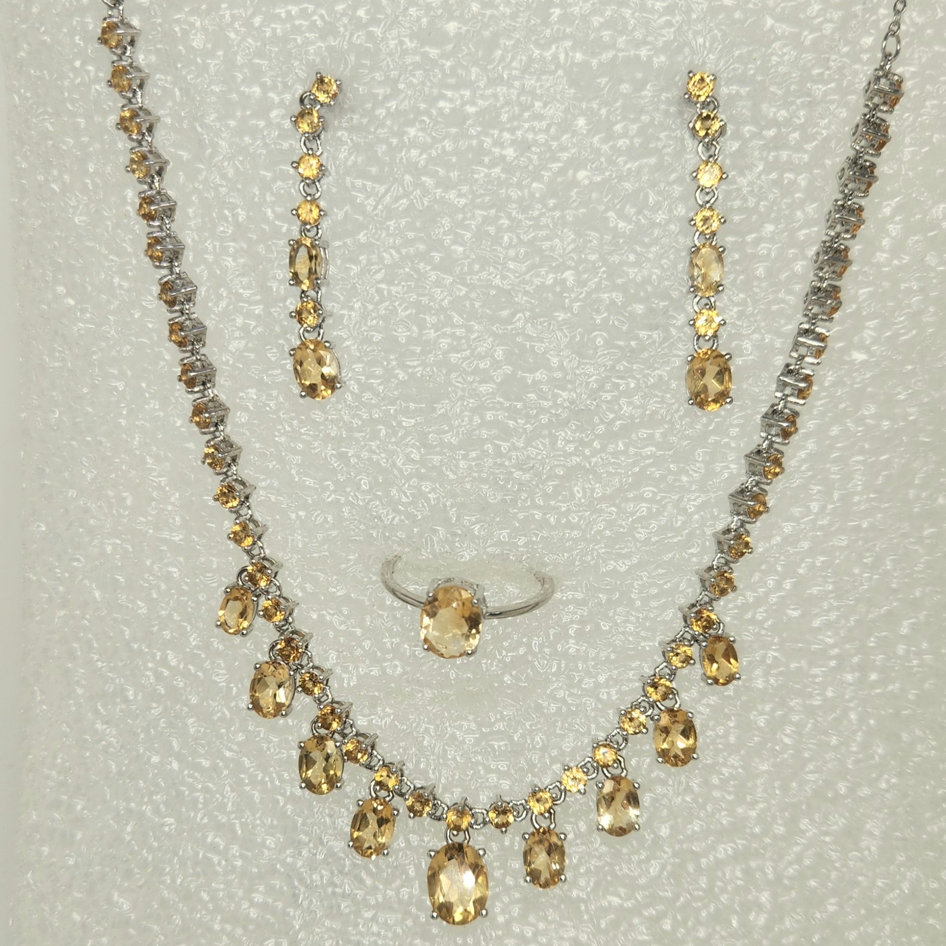 Citrine Linear Drop Earrings - Image 2