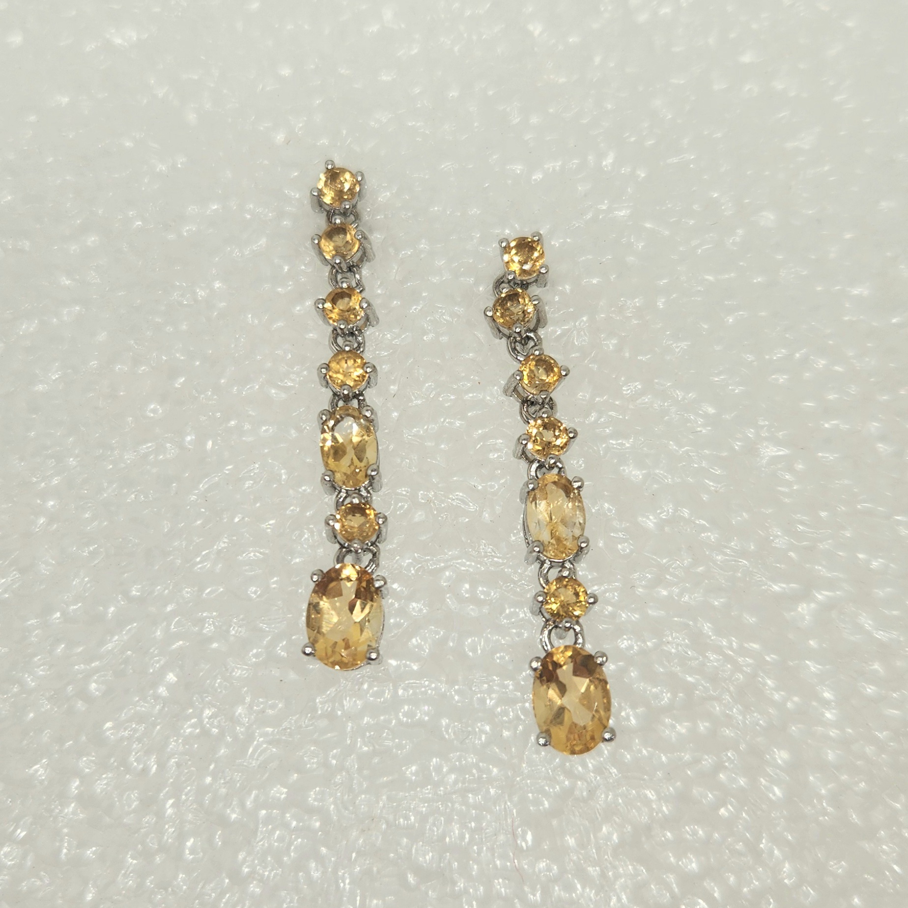 Citrine Linear Drop Earrings
