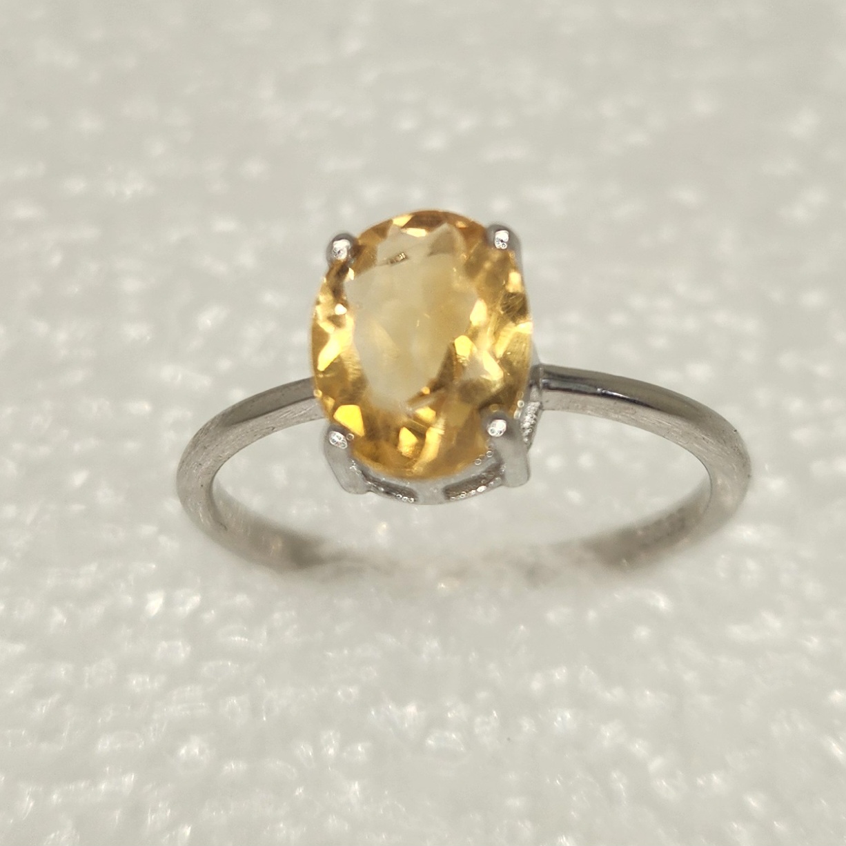 Citrine Oval Solitaire Ring