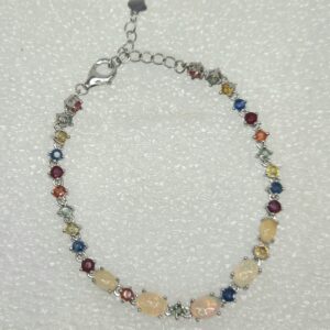 Opal & Mixed Fancy Sapphire Bracelet