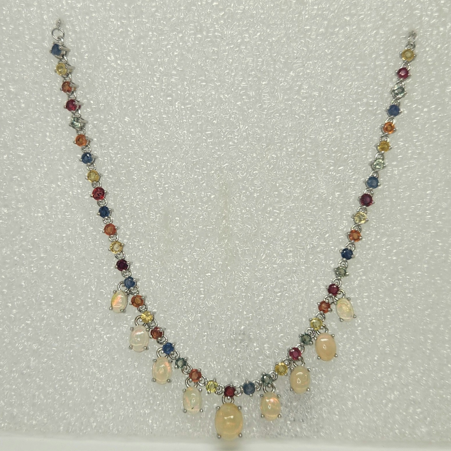 Opal & Mixed Fancy Sapphire Necklace