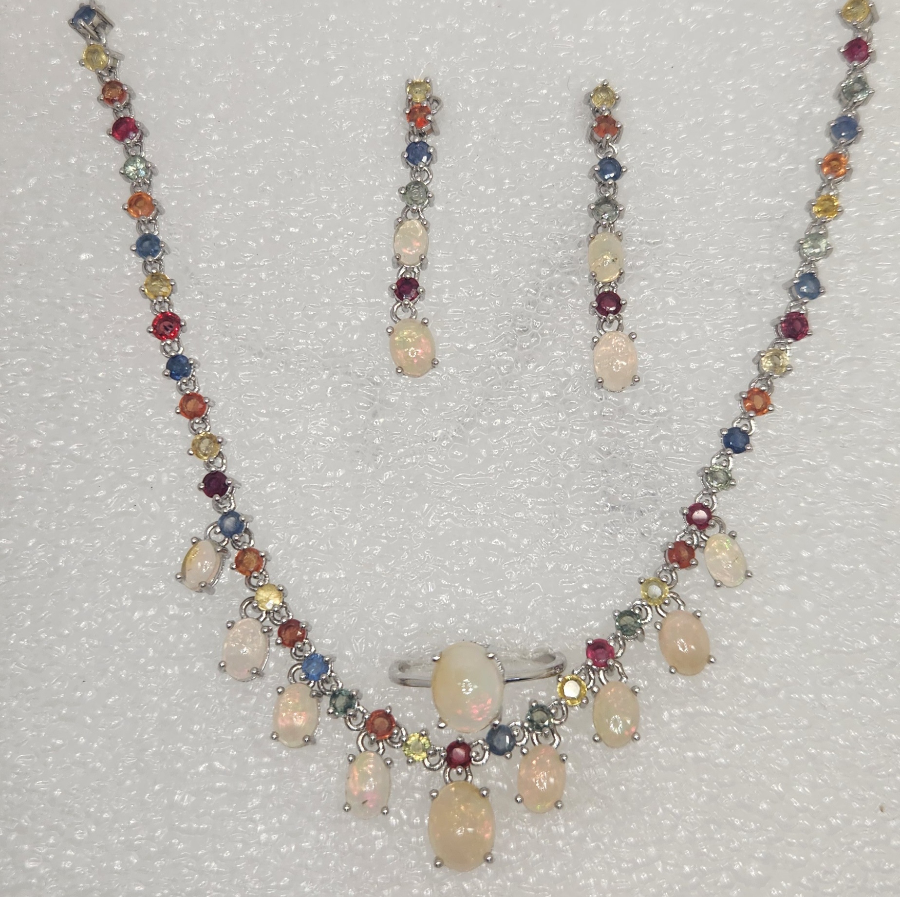 Opal & Mixed Fancy Sapphire Necklace - Image 3