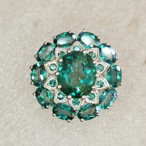 Floral Green Topaz cocktail ring
