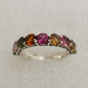 Nine stone mixed Tourmaline half eternity ring