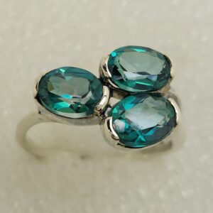 3-stone Green Topaz Ring