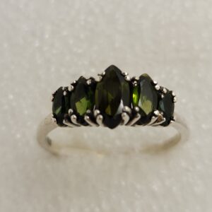 Graduating five stone marquis Green Tourmaline