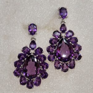 Pear-shaped Amethyst multi stone earring