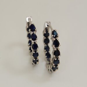 Sapphire pears eternity hoop