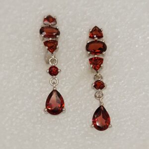 Garnet multi shaped drop earring