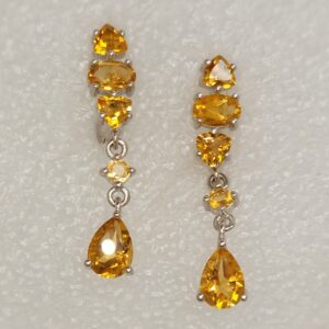 Citrine multi shaped drop earring