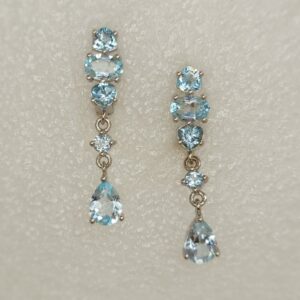 Blue Topaz multi shaped drop earring