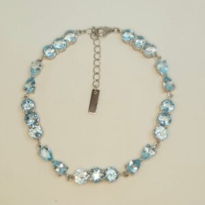 Blue Topaz brilliants & pears bracelet