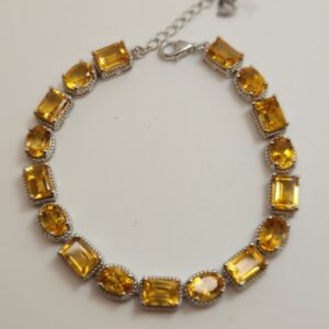 Oval & Emerald cuts Citrine bracelet