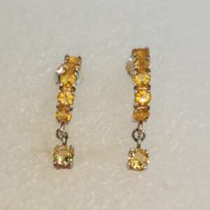Faceted Citrine half hoop with drop