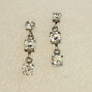 AAA Canary CZ triple drop earring