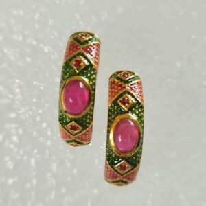 Ruby & enamel gold vermeil Mediterranean half hoop